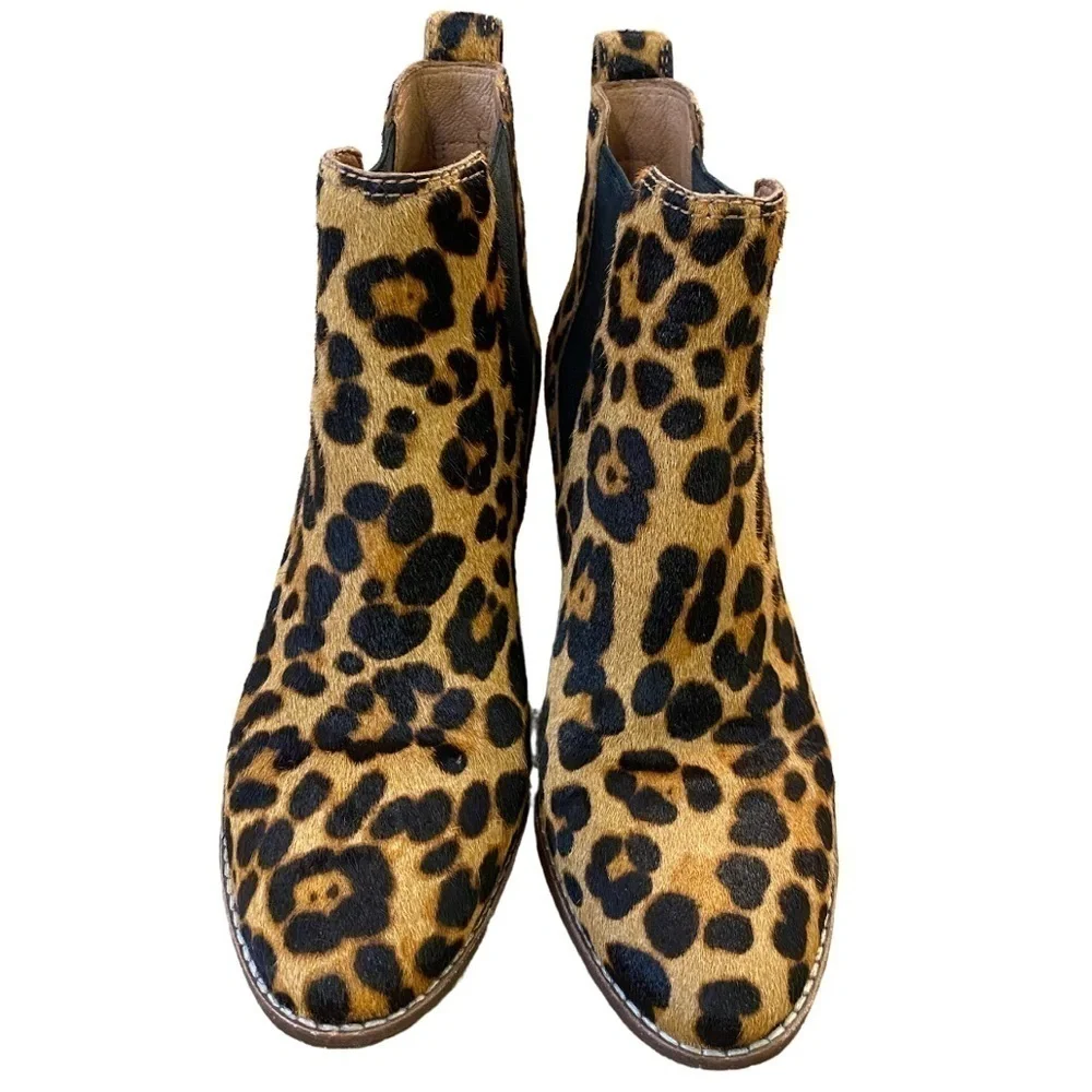 Madewell the Regan leopard print calf hair ankle boots